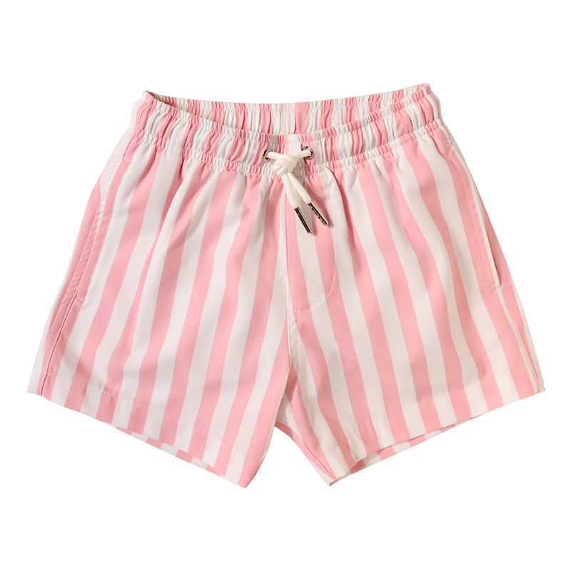 pink stripes - kids swim trunks by bermies