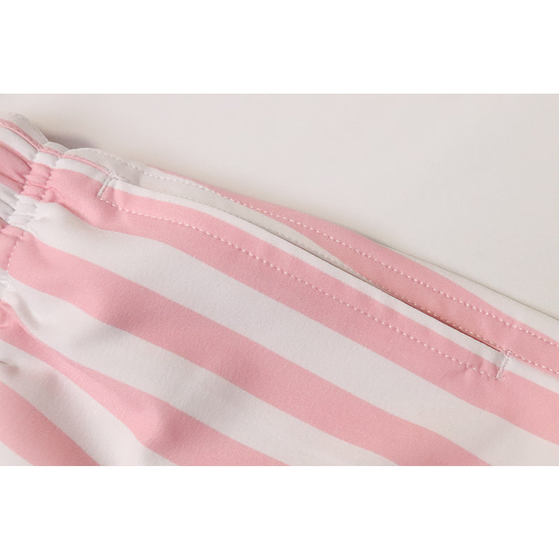 pink stripes - kids swim trunks by bermies