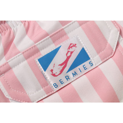 Pink Stripes - Kids Swim Trunks by Bermies