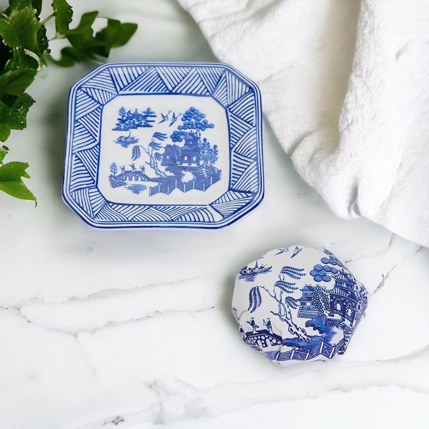 chinoiserie soap & dish set by gia roma