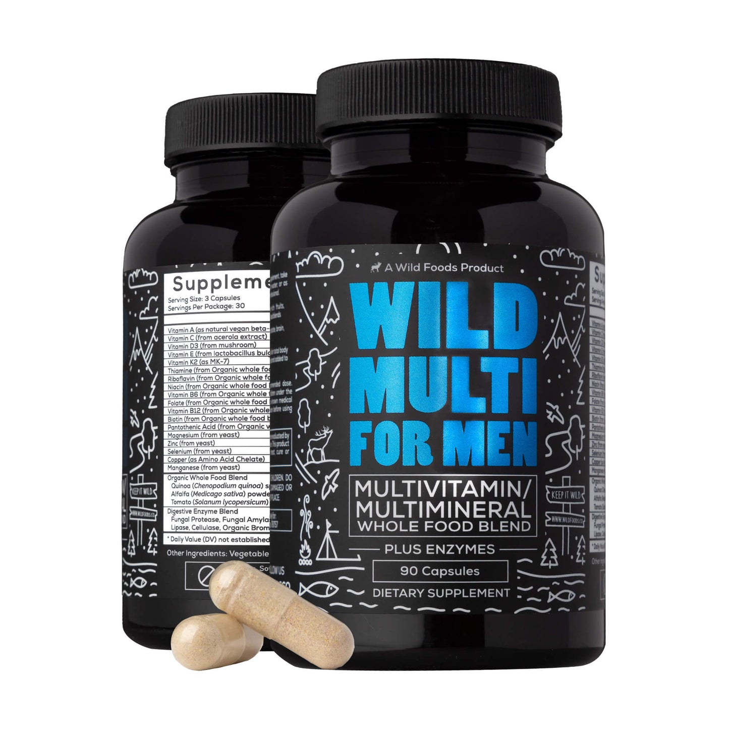 whole food daily multivitamin for men case of 12 by wild foods