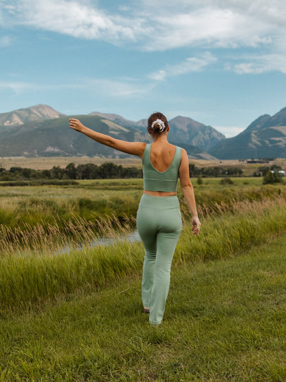 PlantTec™ Flare Leggings | Sage by Happy Earth