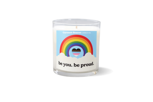 Be You. Be Proud.™ Glass Candle by Garsnett Beacon Candle Co.