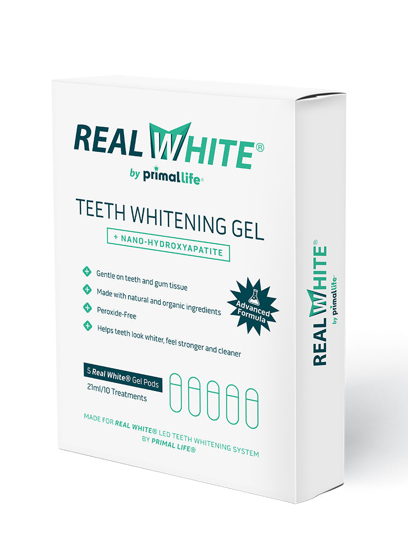 teeth whitening gel pods- 10 treatments with hydroxyapatite by primal life organics #1 best natural dental care