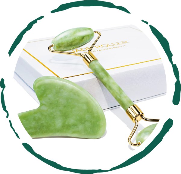 jade roller & gua sha gift box by benat