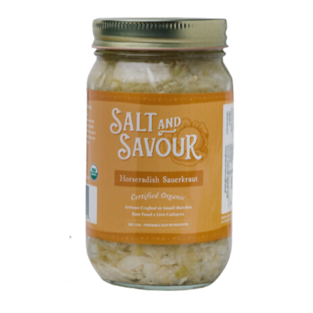 salt and savour sauerkraut with horseradish, organic by farm2me