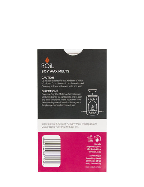 soy wax melts - rose geranium by soil organic aromatherapy and skincare