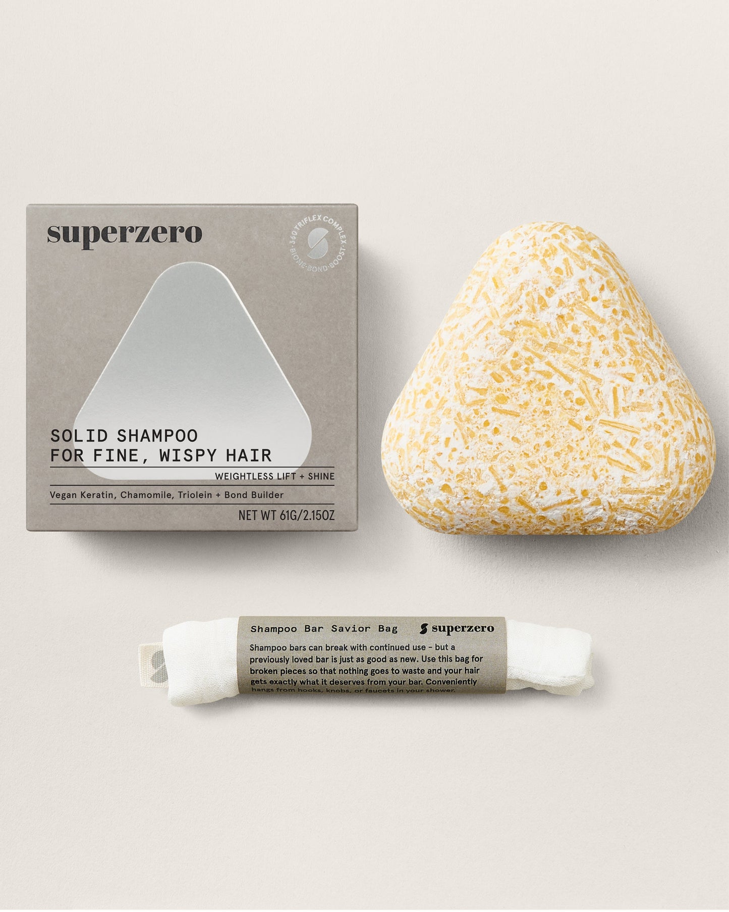 volume + shine shampoo bar for fine hair by superzero