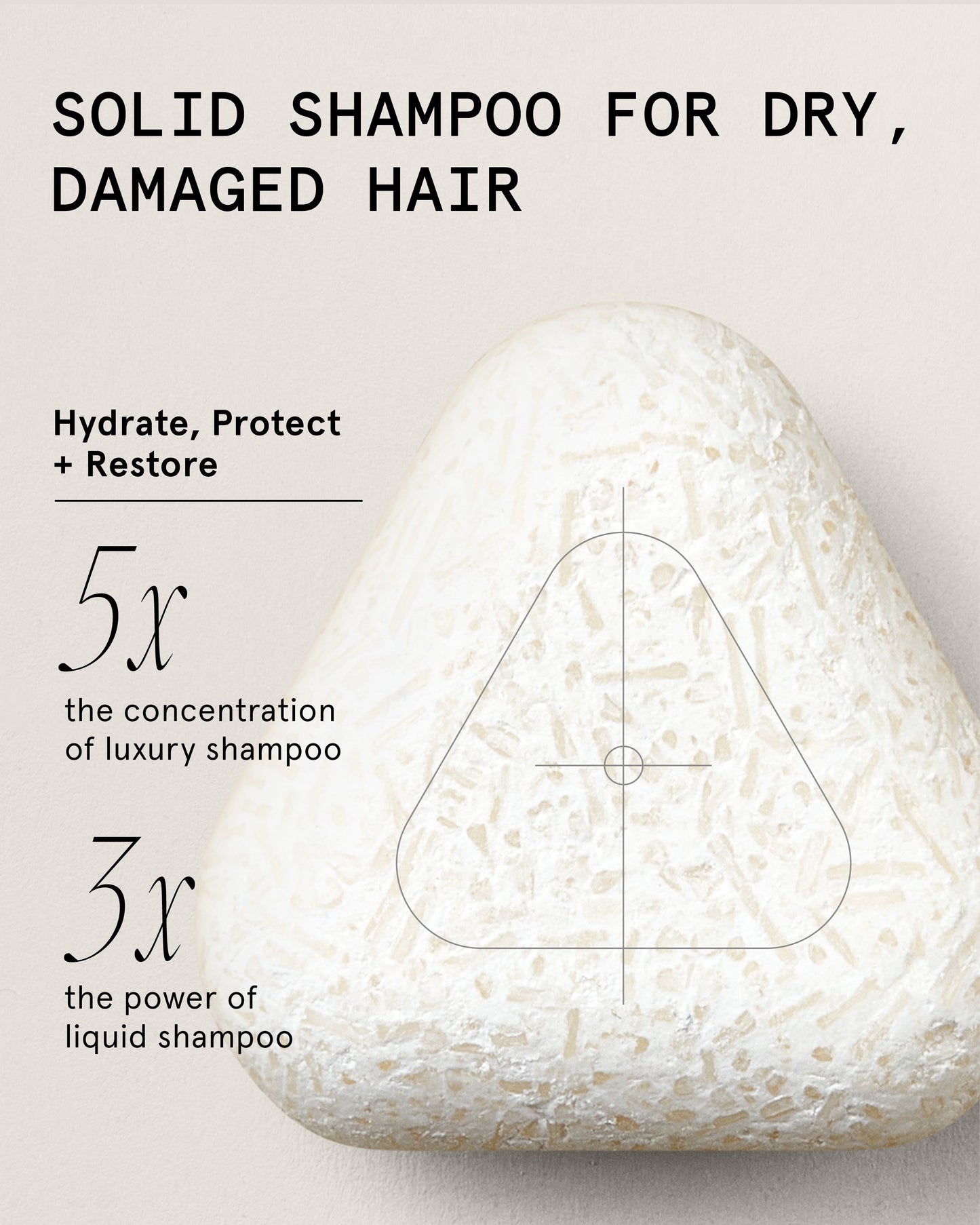 hydrating repair shampoo bar for dry, damaged hair & light frizz by superzero