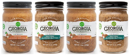 Georgia Grinders Almond Butter Mix Pack (Two 12oz jars of each; Original Almond Butter and Salt Free Almond Butter) - (CP-CL) by Georgia Grinders