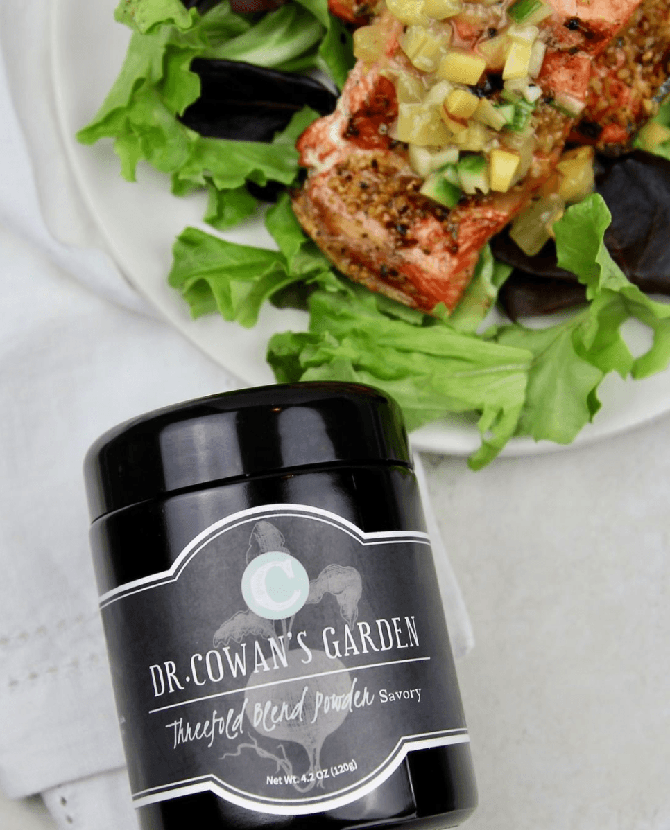 organic threefold blend powder - savory by dr. cowan's garden