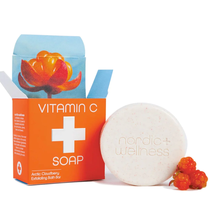 nordic+wellness - hemp and vitamin c exfoliating scrub soap by distinct bath & body