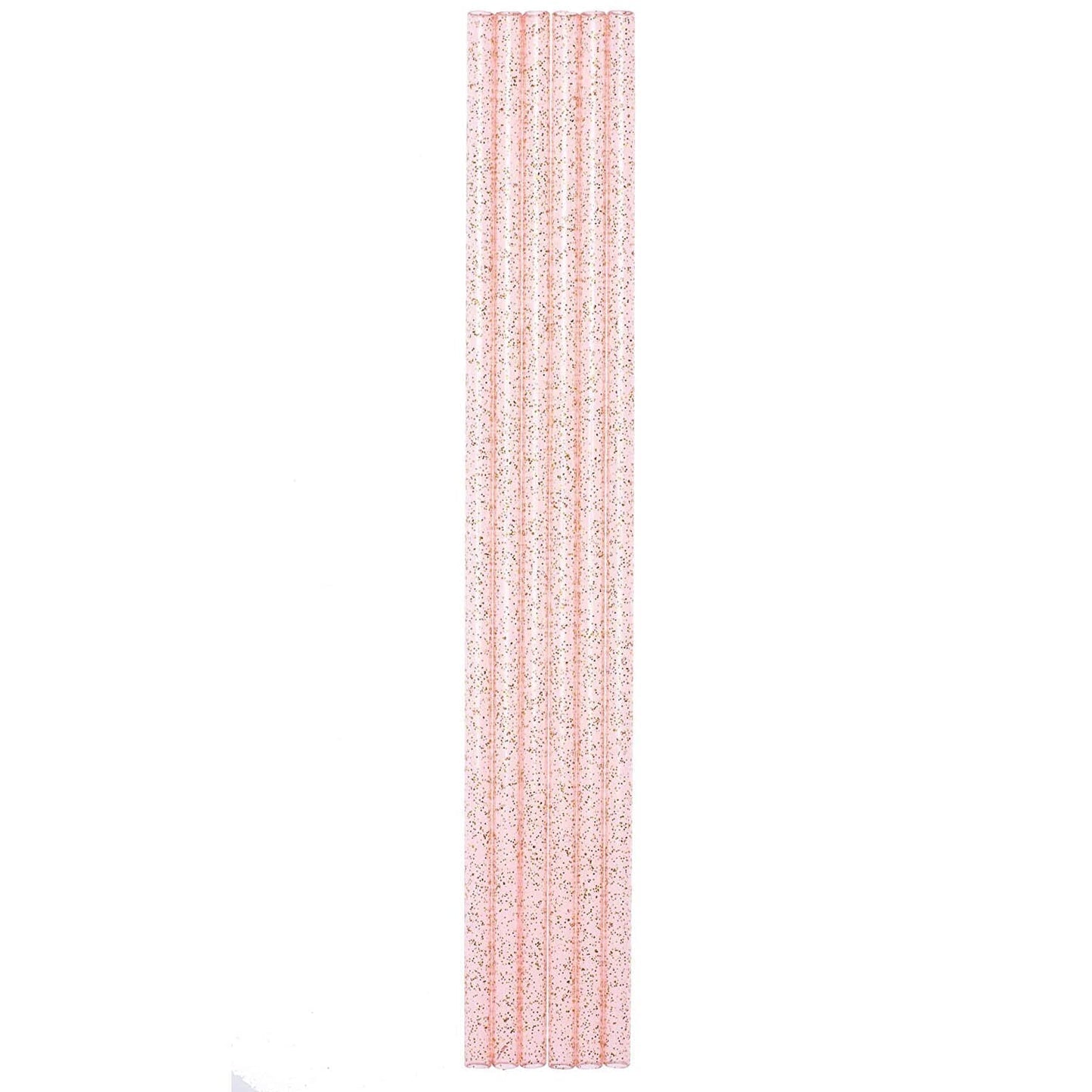 set of 6 pink glitter reusable straws | bpa-free acrylic | 11" extra long elegant straws by the bullish store