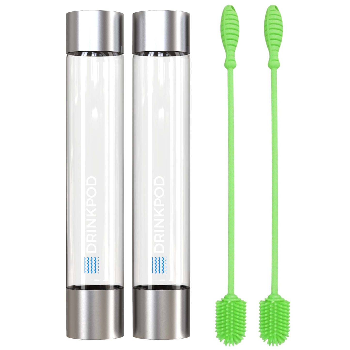 fizzpod bottles 2 pack & optional cleaning brush by drinkpod