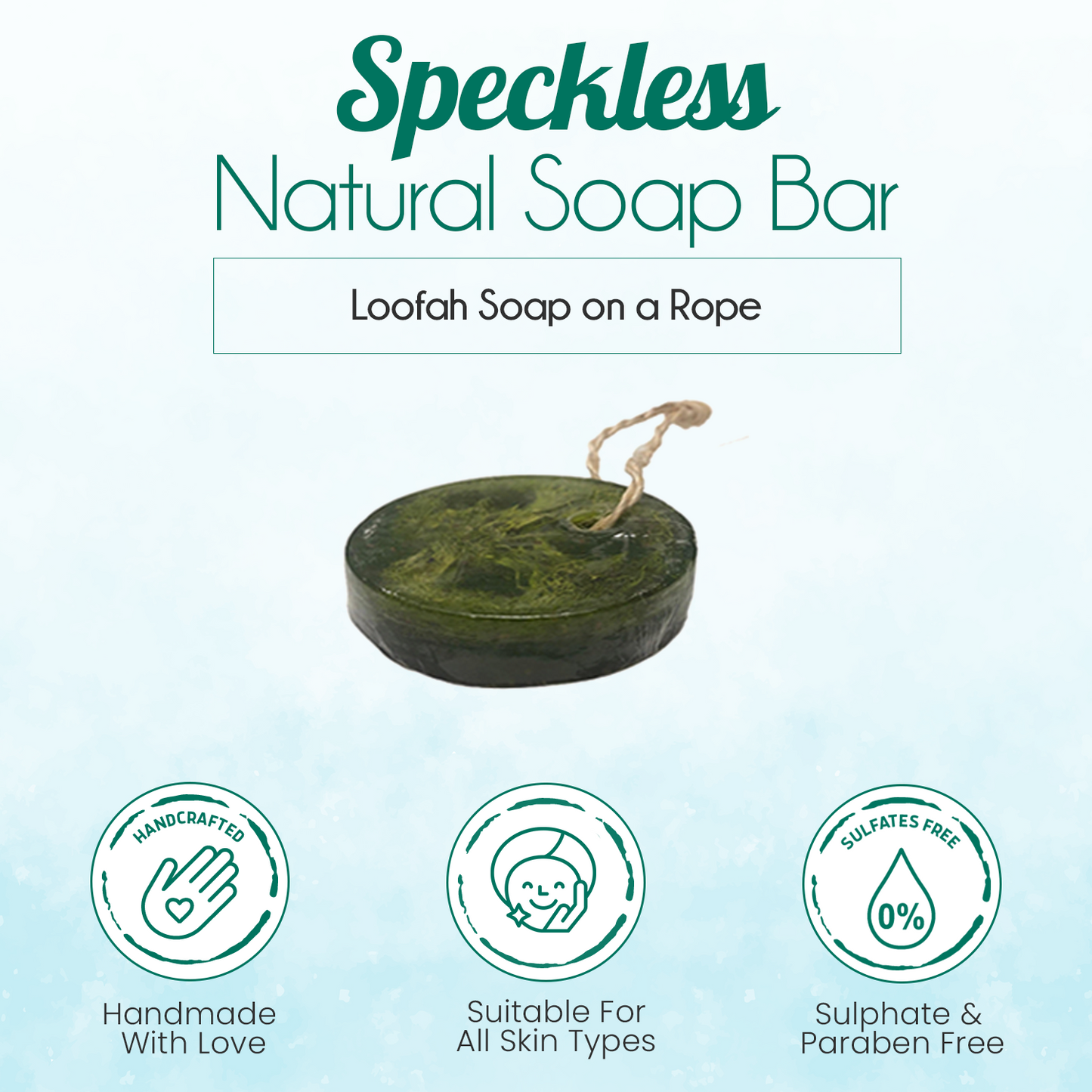 speckless soap bar. chia, lemon, parsley, and coconut oil. by benat