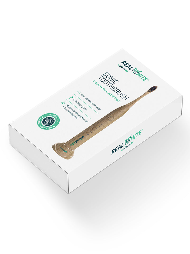 real white sonic toothbrush by primal life organics