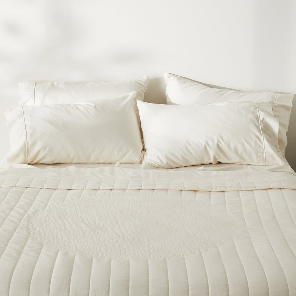 linen+ quilted coverlet by ettitude