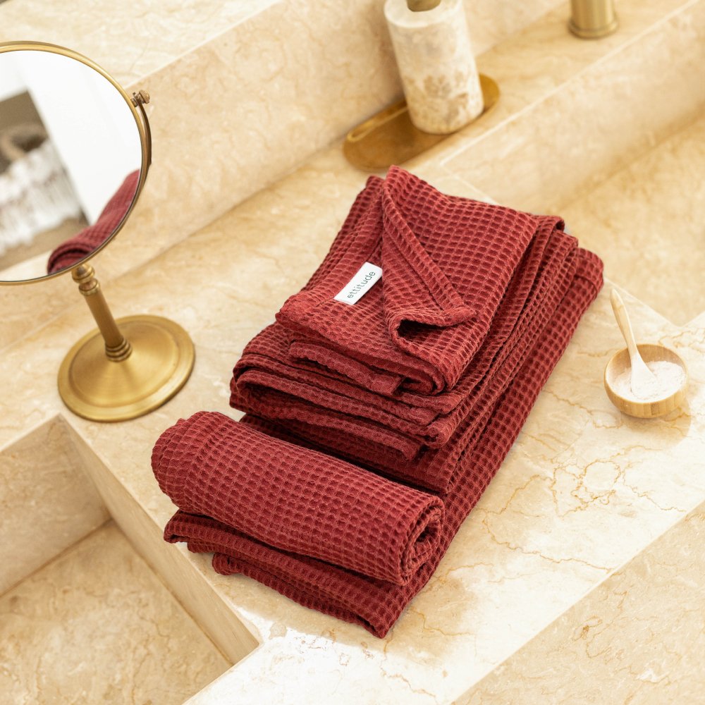 waffle towel set by ettitude