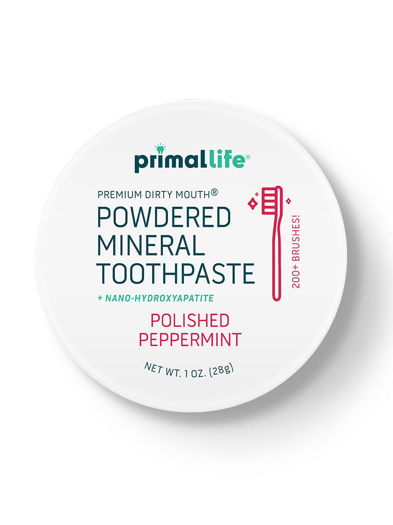 toothpowder /  powdered mineral toothpaste by primal life organics #1 best natural dental care