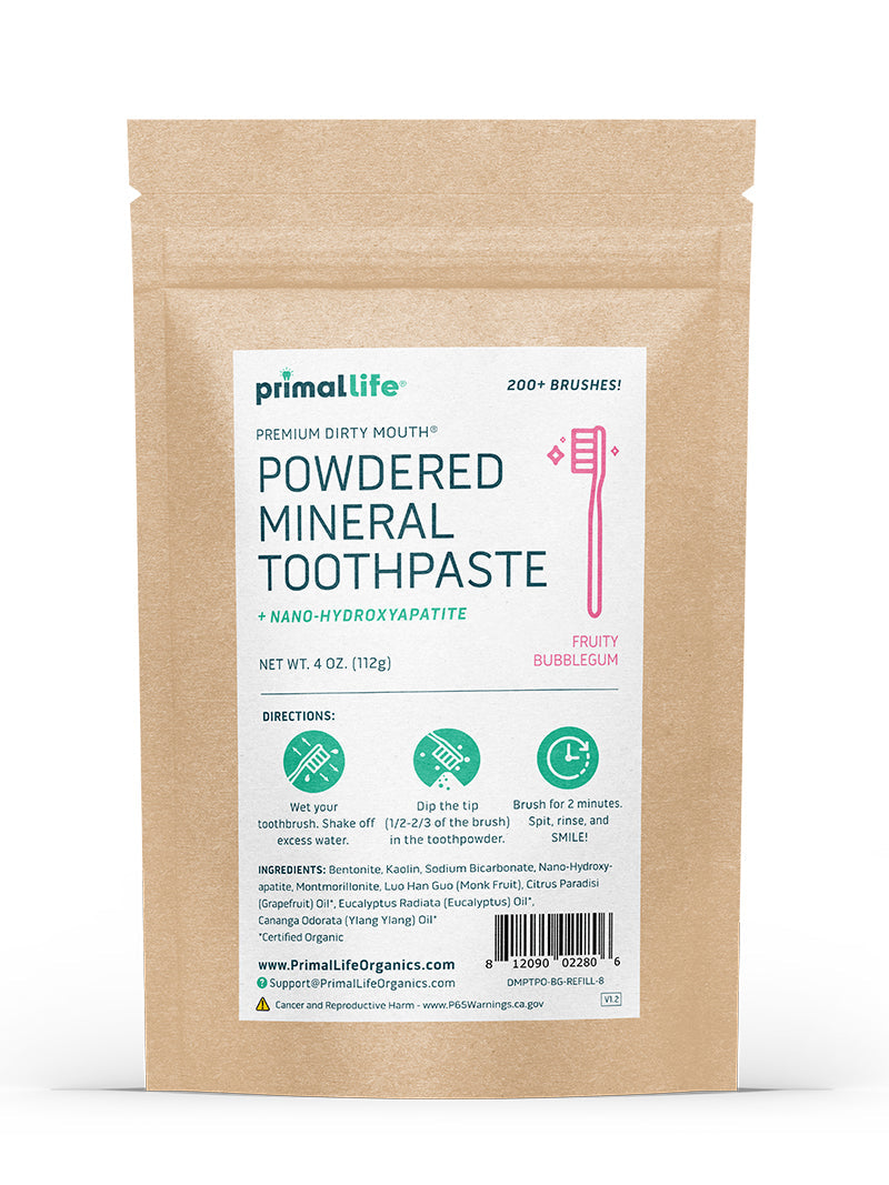 toothpowder /  powdered mineral toothpaste by primal life organics #1 best natural dental care