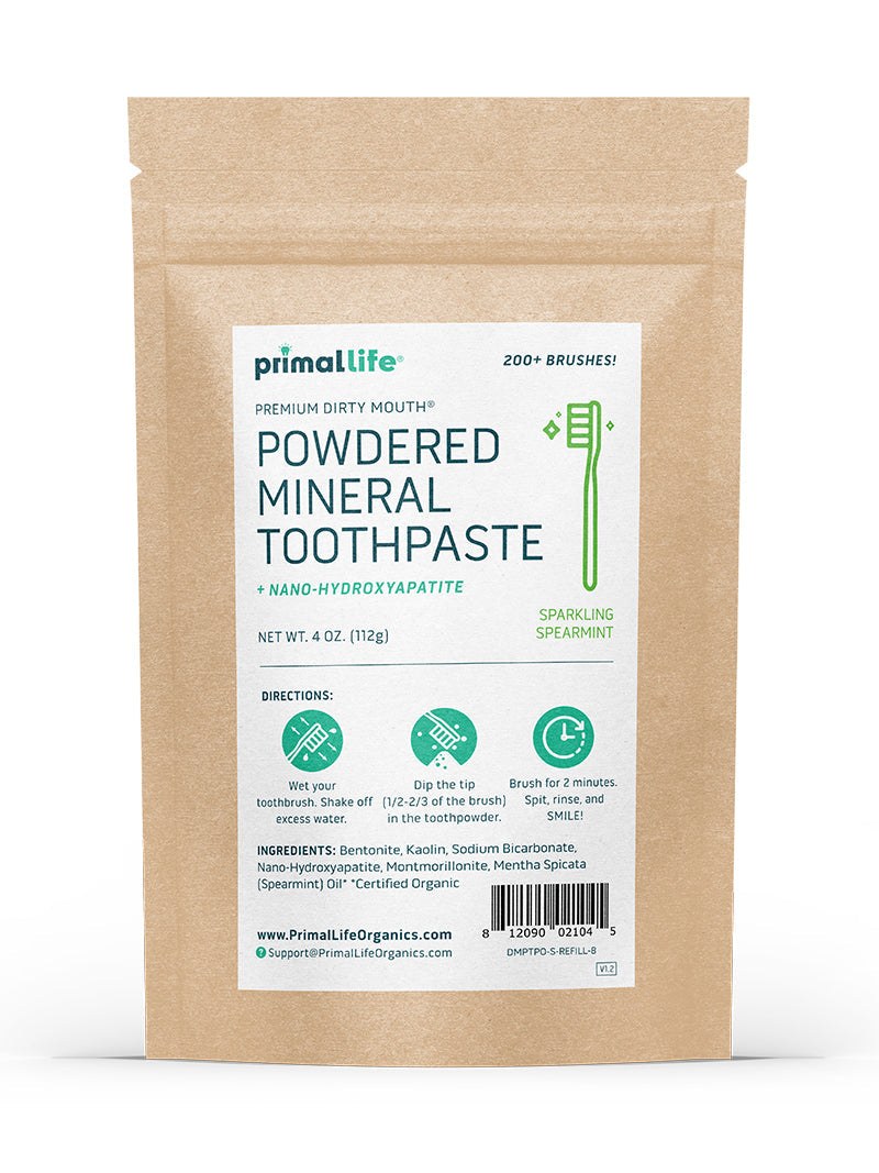 toothpowder /  powdered mineral toothpaste by primal life organics #1 best natural dental care