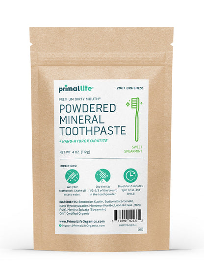 Toothpowder /  Powdered Mineral Toothpaste by Primal Life Organics #1 Best Natural Dental Care