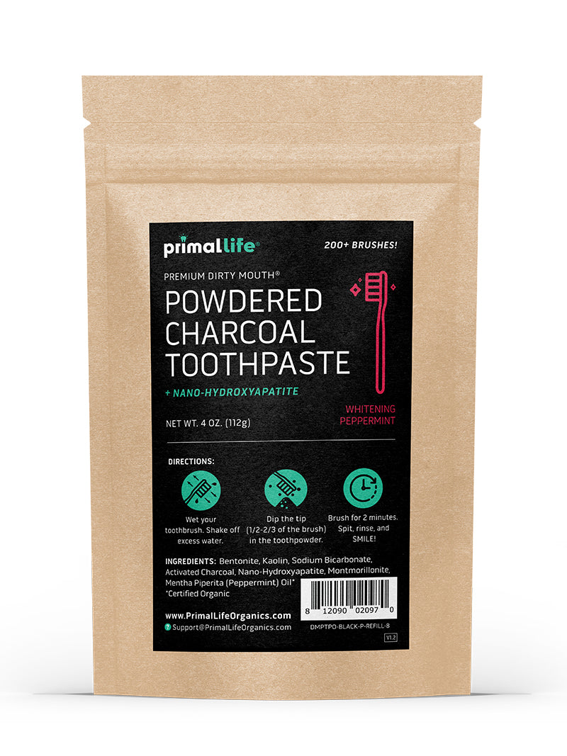 toothpowder /  powdered mineral toothpaste by primal life organics #1 best natural dental care