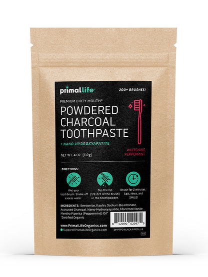 Toothpowder /  Powdered Mineral Toothpaste by Primal Life Organics #1 Best Natural Dental Care