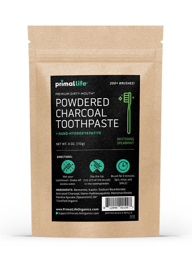 toothpowder /  powdered mineral toothpaste by primal life organics #1 best natural dental care