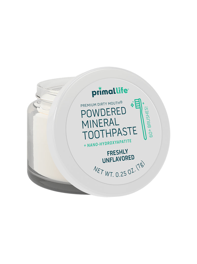 toothpowder /  powdered mineral toothpaste by primal life organics #1 best natural dental care