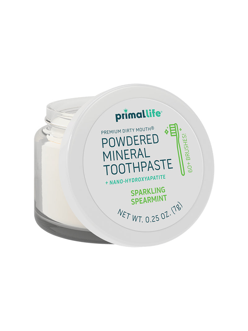 toothpowder /  powdered mineral toothpaste by primal life organics #1 best natural dental care