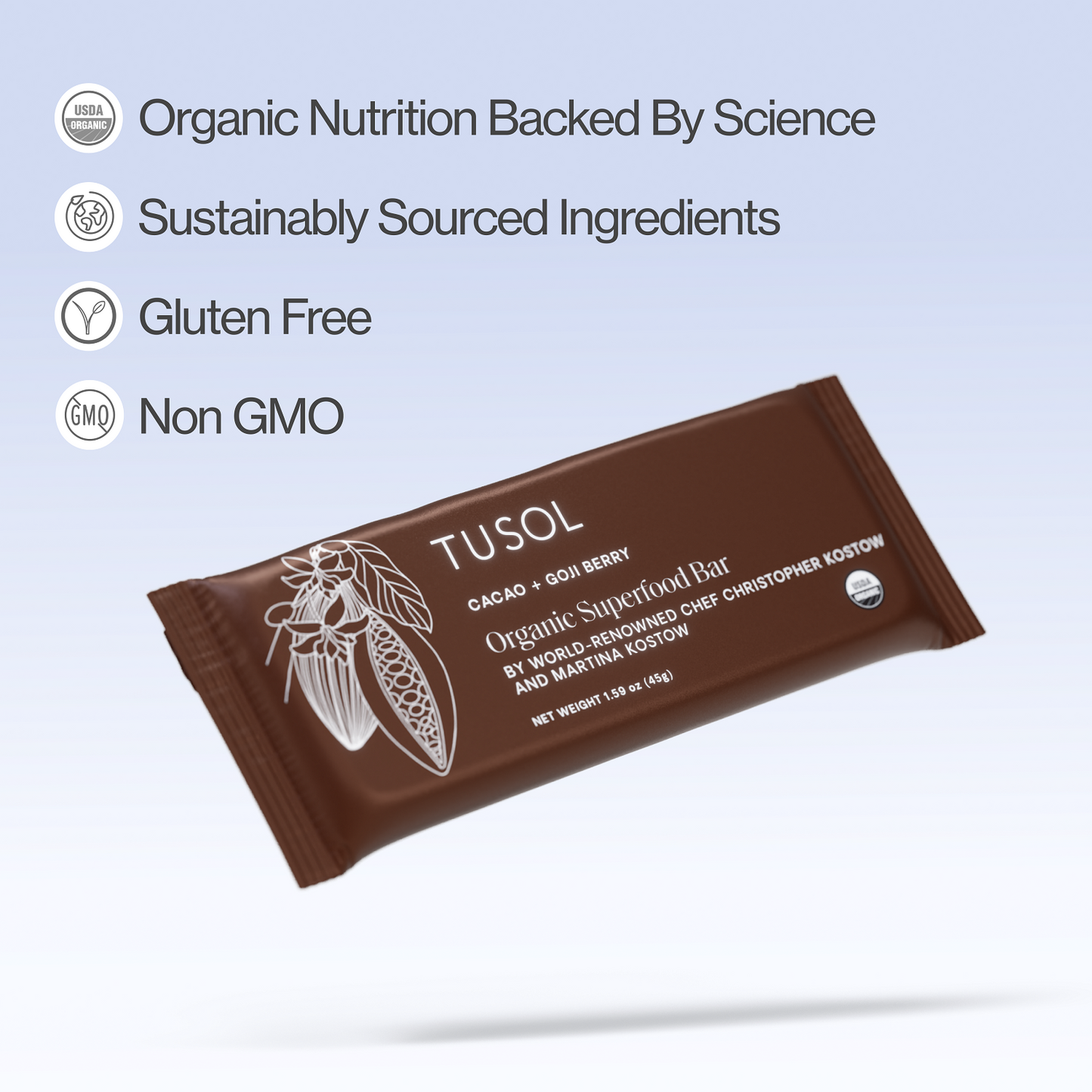 organic protein + superfood bars by tusol wellness