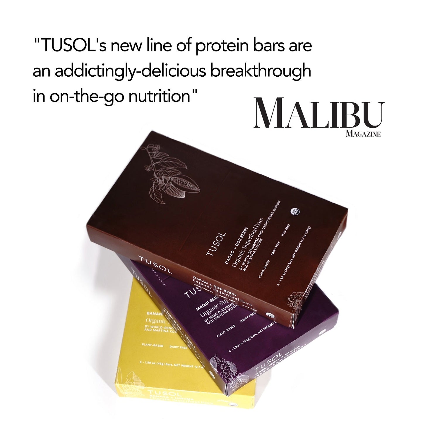 organic protein + superfood bars assorted by tusol wellness