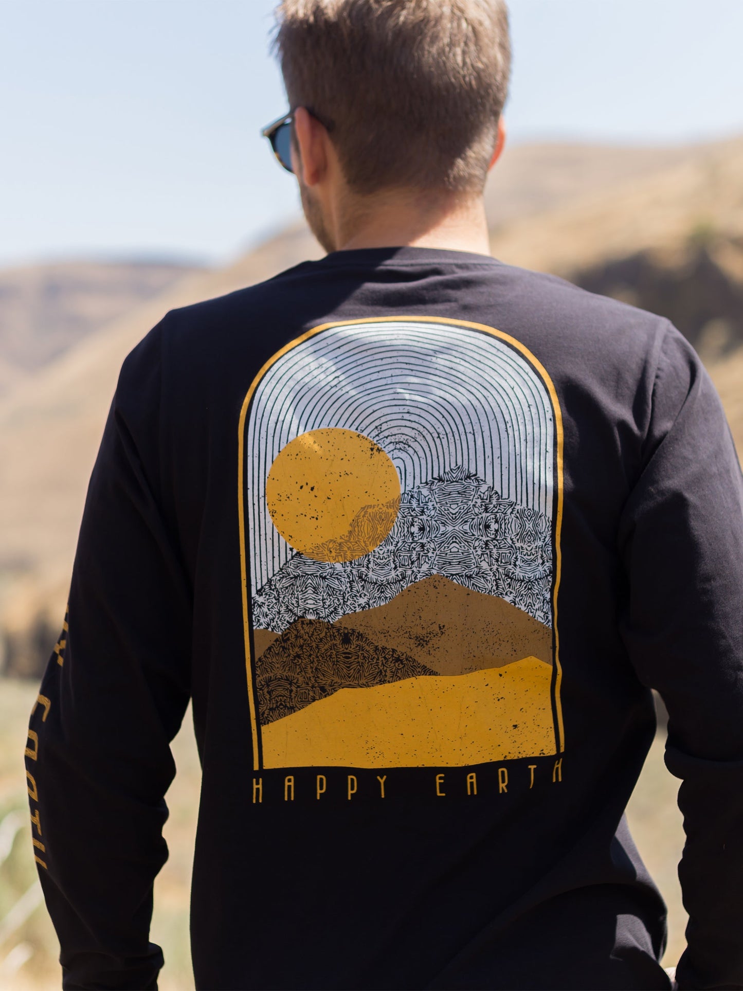 golden mountains tee by happy earth