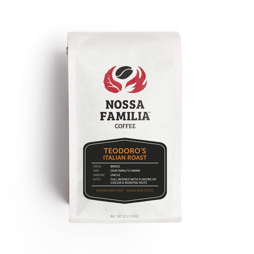 teodoro's italian roast by nossa familia coffee