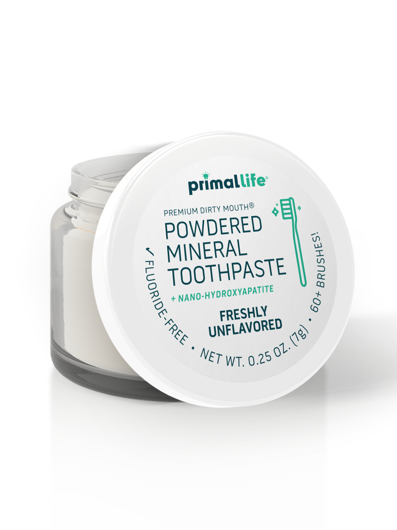 toothpowder /  powdered mineral toothpaste by primal life organics #1 best natural dental care