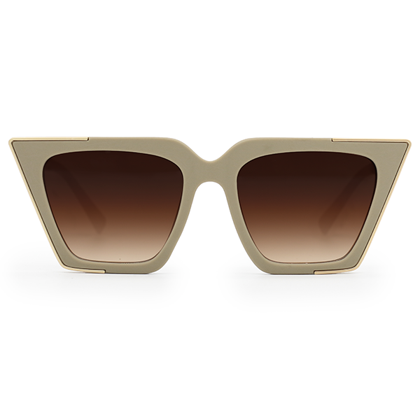 the ceo - nude frame brown lens cateye sunglasses by topfoxx