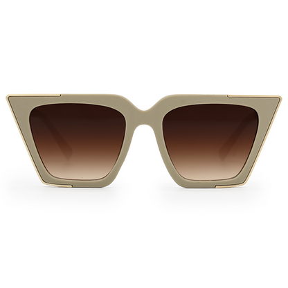 The CEO - Nude Frame Brown Lens Cateye Sunglasses by TopFoxx