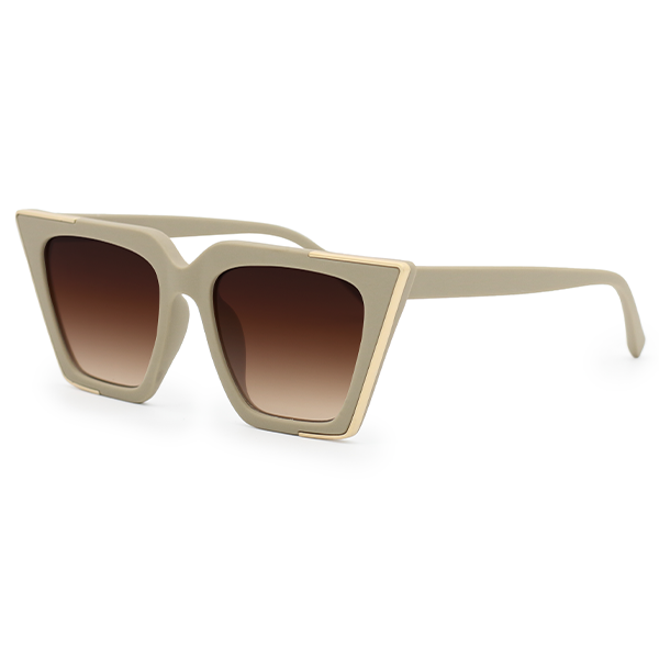 the ceo - nude frame brown lens cateye sunglasses by topfoxx