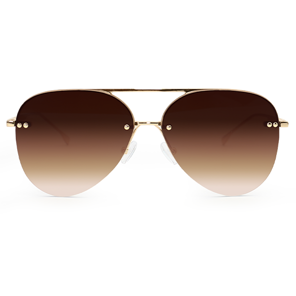 smaller megan 2 - faded brown metal aviator sunglasses by topfoxx