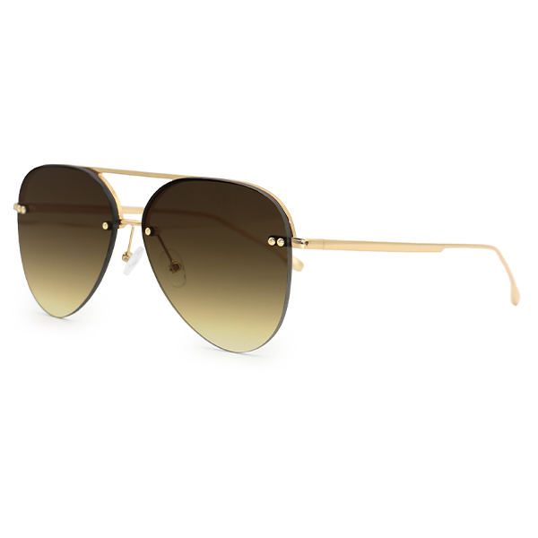 smaller megan 2 - olive metal aviator sunglasses with gold frame by topfoxx