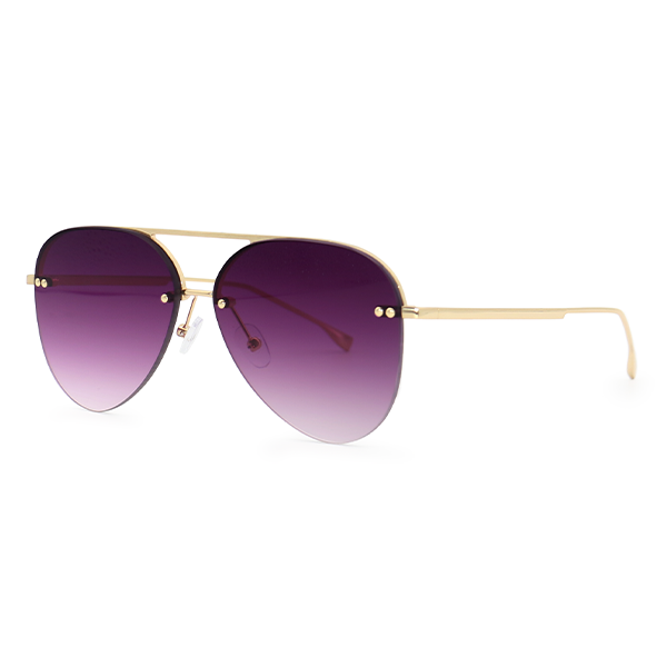 smaller megan 2 - purple metal aviator sunglasses with gold frame by topfoxx