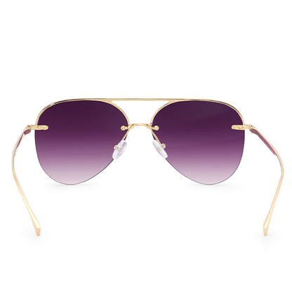 Smaller Megan 2 - Purple Metal Aviator Sunglasses with Gold Frame by TopFoxx