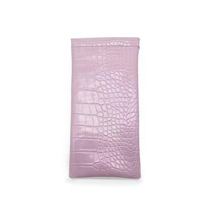 Lilac Faux Croco Soft Pouch by TopFoxx