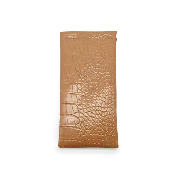 nude faux croco soft pouch by topfoxx