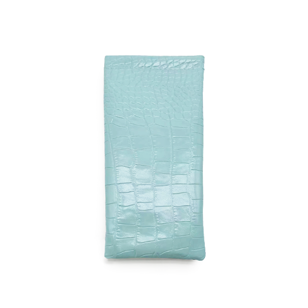 faux croco - turquoise soft pouch by topfoxx