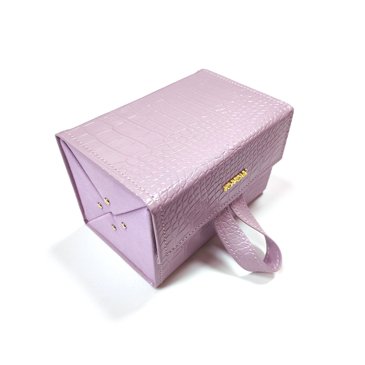 lilac faux croco travel case by topfoxx