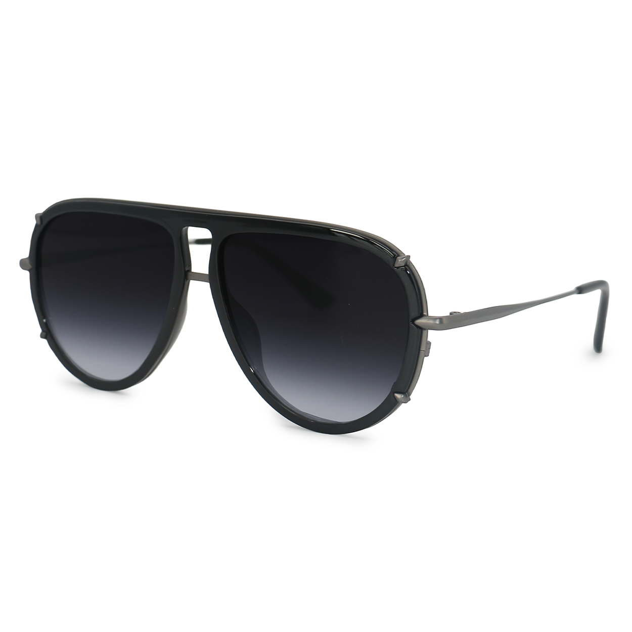 ivy luxe - black tangle-free round aviator sunglasses by topfoxx