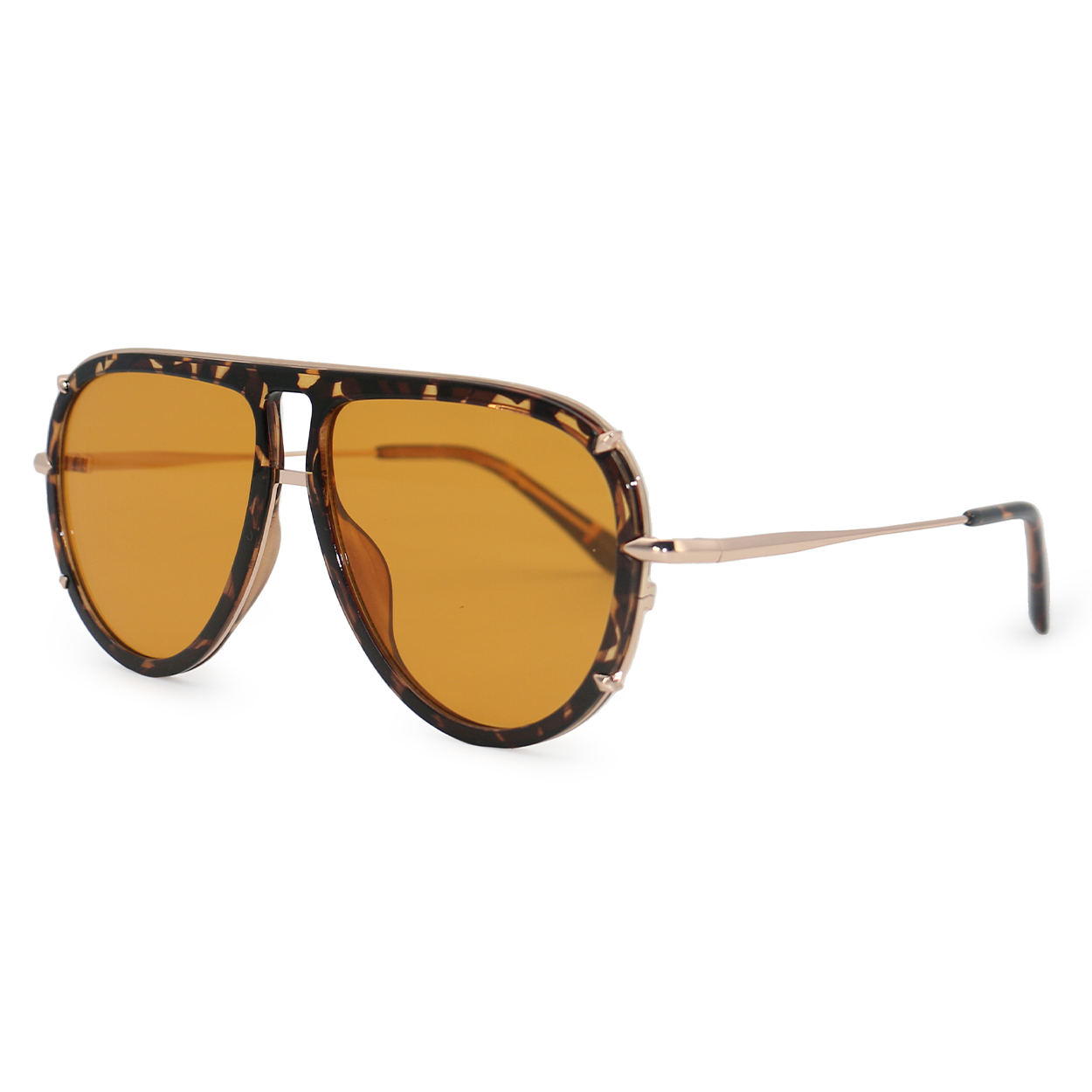 ivy luxe - yellow tangle-free round aviator sunglasses by topfoxx