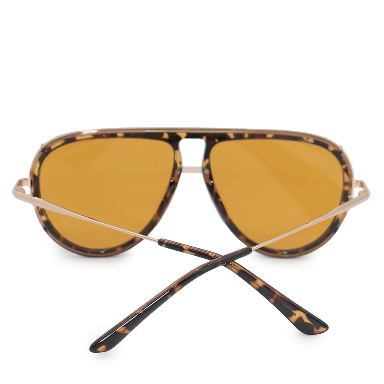 ivy luxe - yellow tangle-free round aviator sunglasses by topfoxx